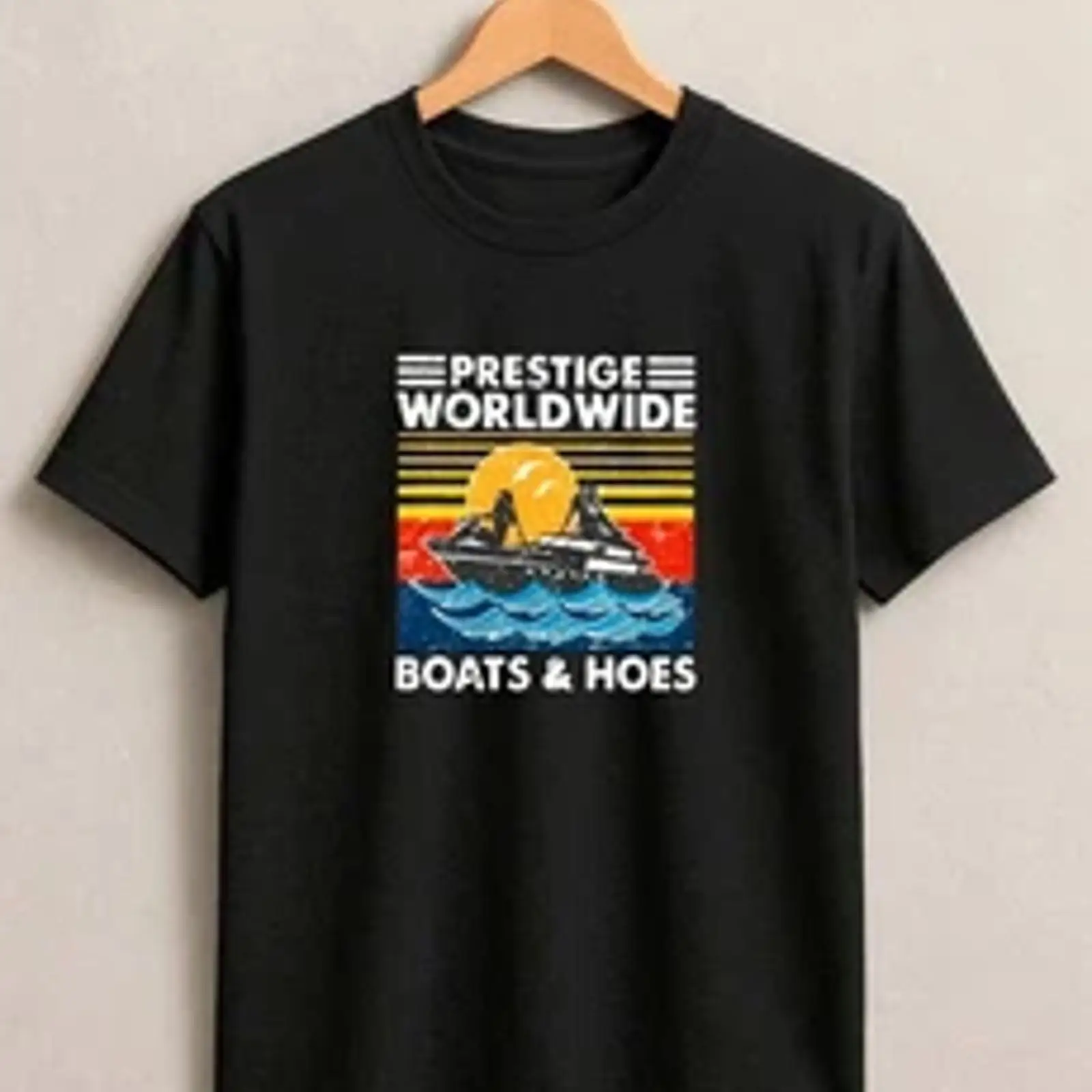 Vintage Yacht Fashion - تي شيرت رجالي صيفي كاجوال بتصميم