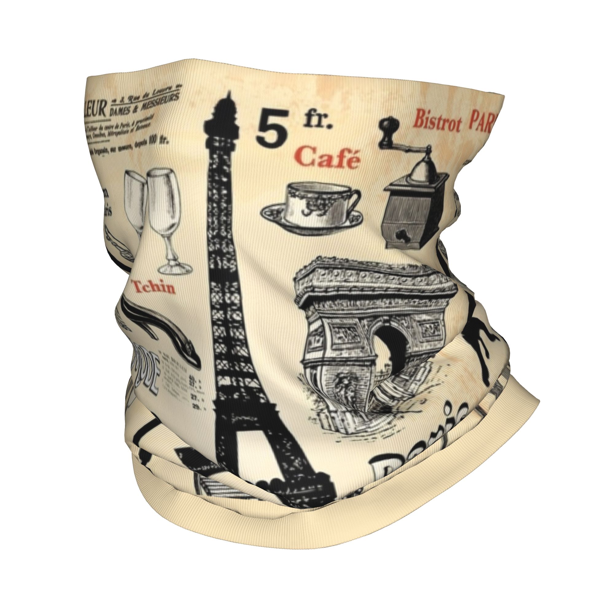 Vintage Fashion In Paris - وشاح رقبة شتوي مخصص بتصميم برج