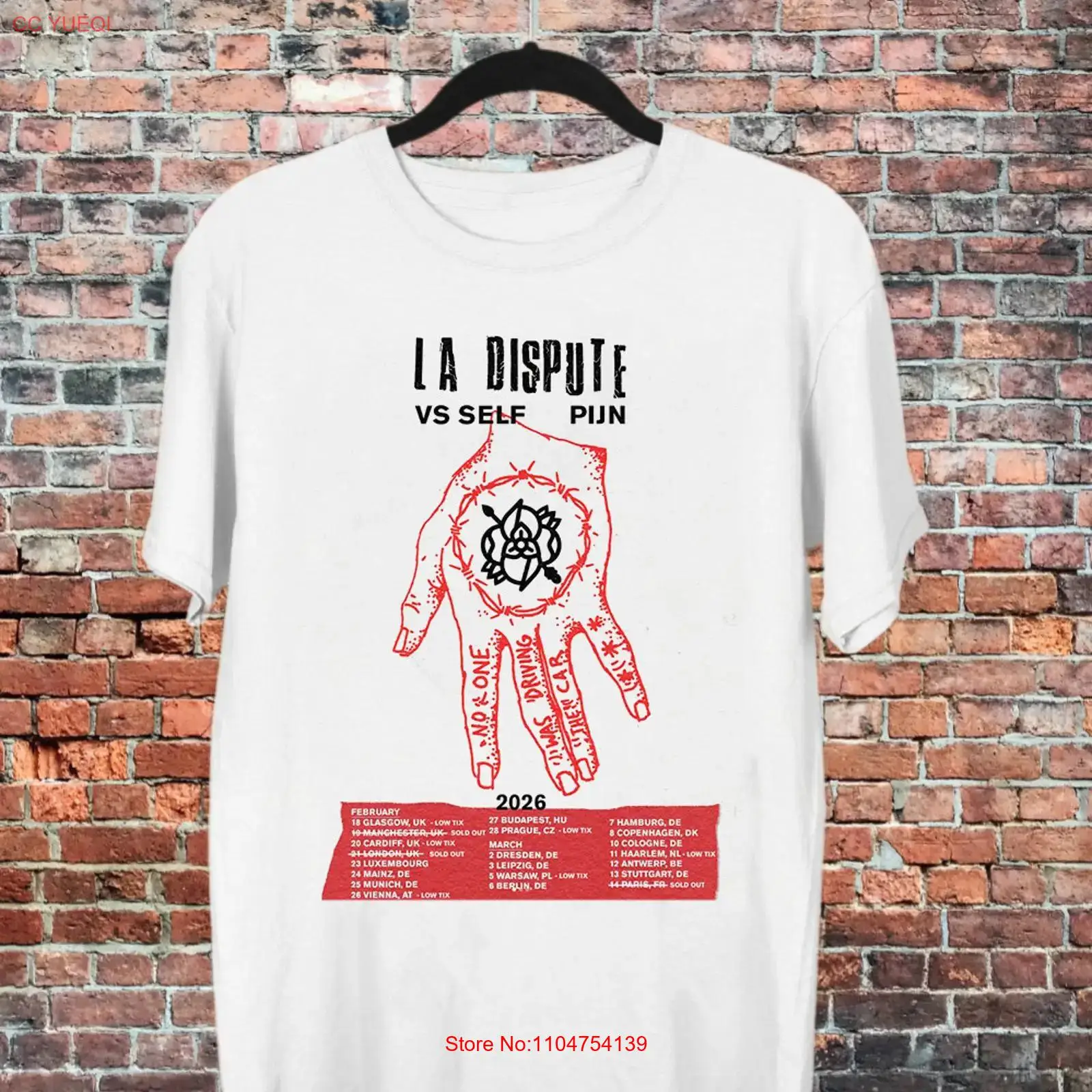 Vintage Fashion La - تي شيرت La Dispute Band Rock