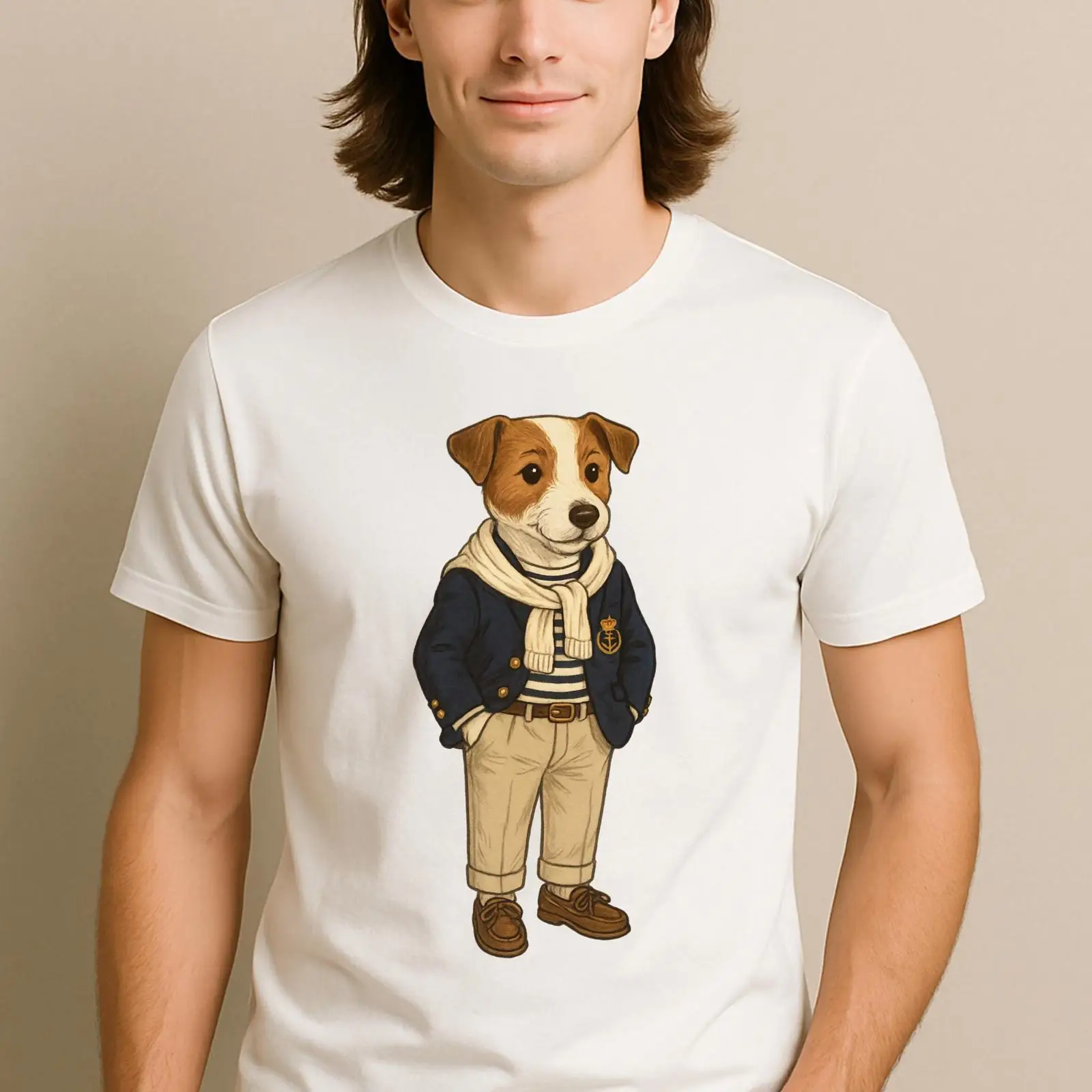 Vintage Yacht Fashion - تي شيرت Preppy Jack Russell Terrier