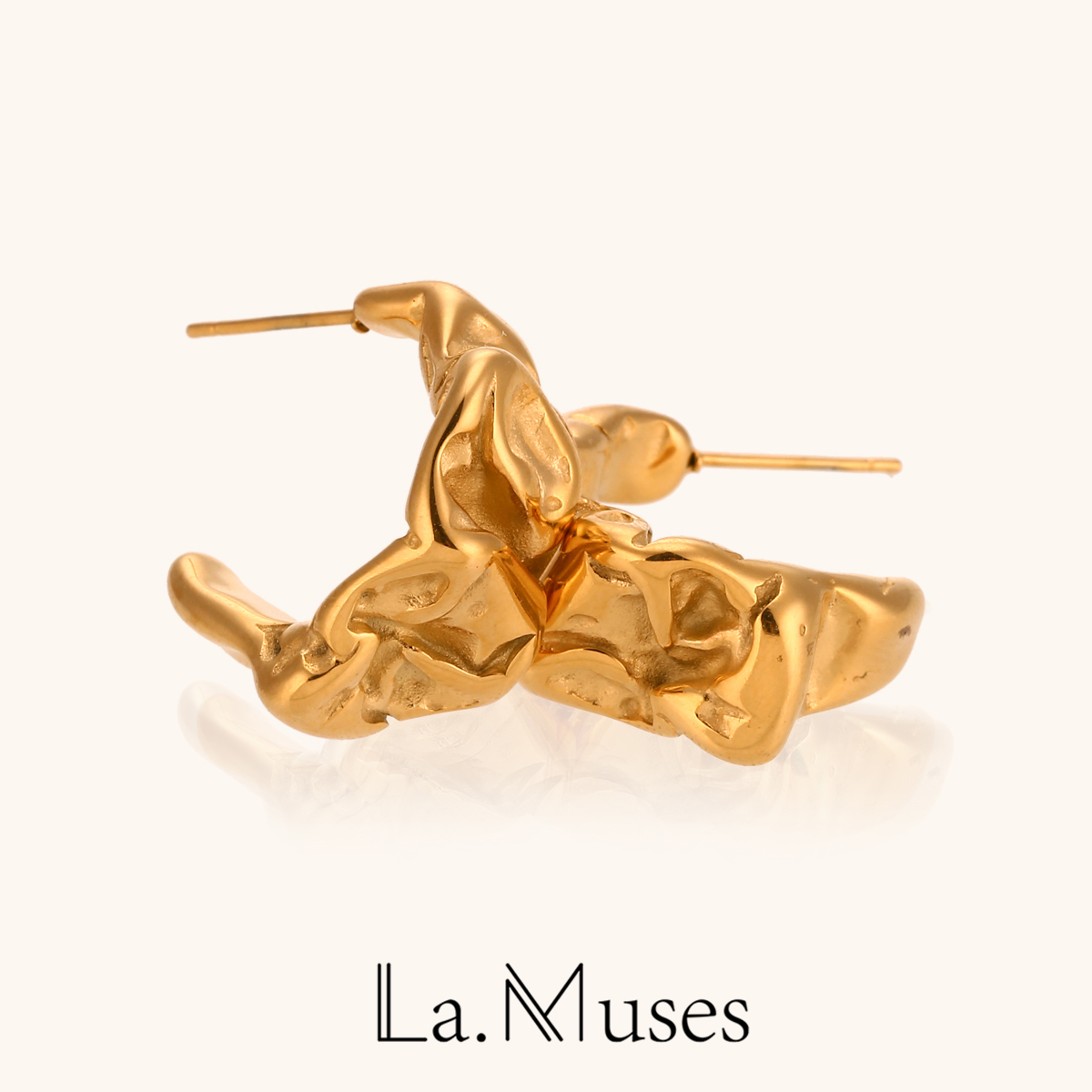 Vintage Fashion La - La.Muses الإبداعية بيان معدن الذهب اللون