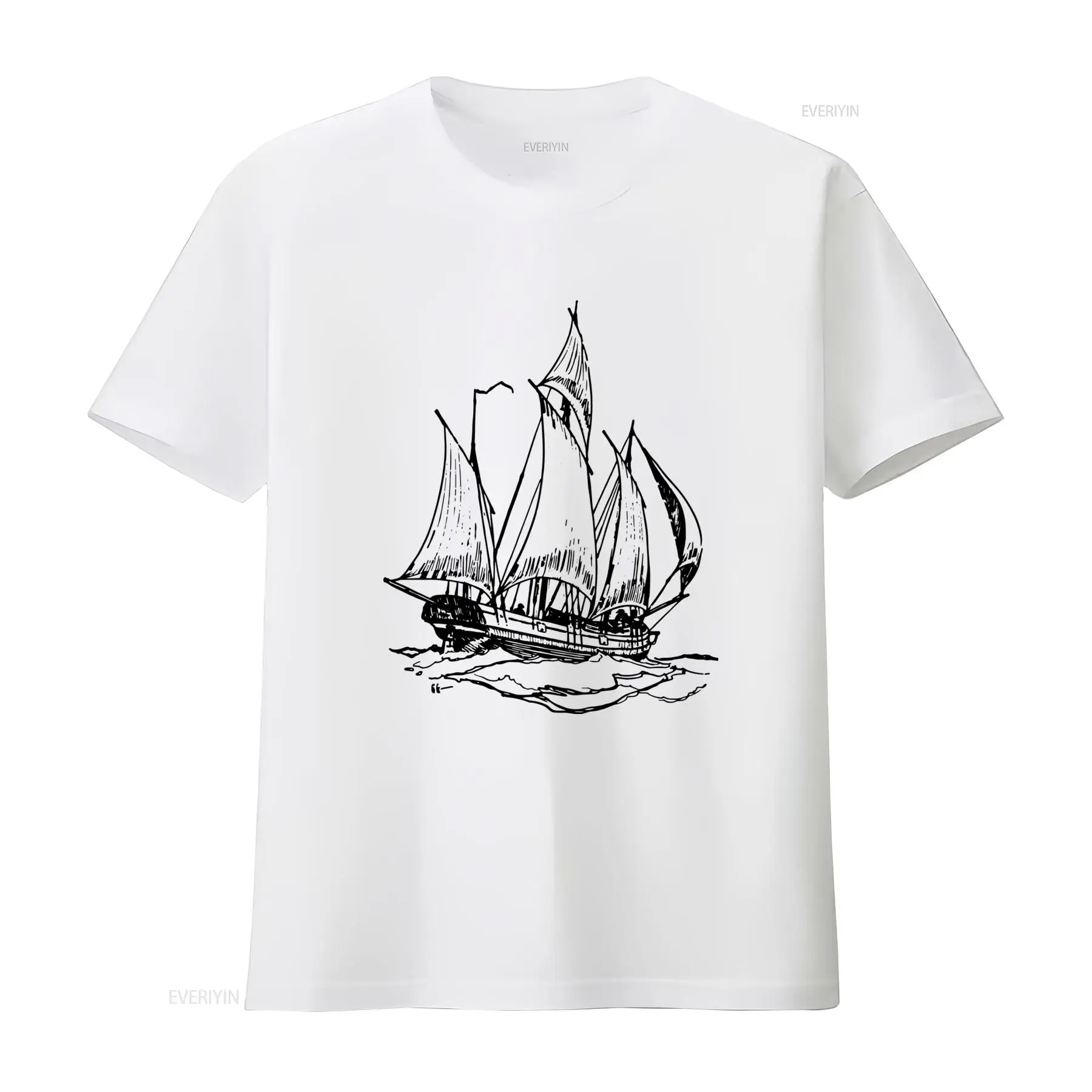 تي شيرت كلاسيكي بطبعة قارب شون - مراجعة Vintage Yacht Fashion وسعره