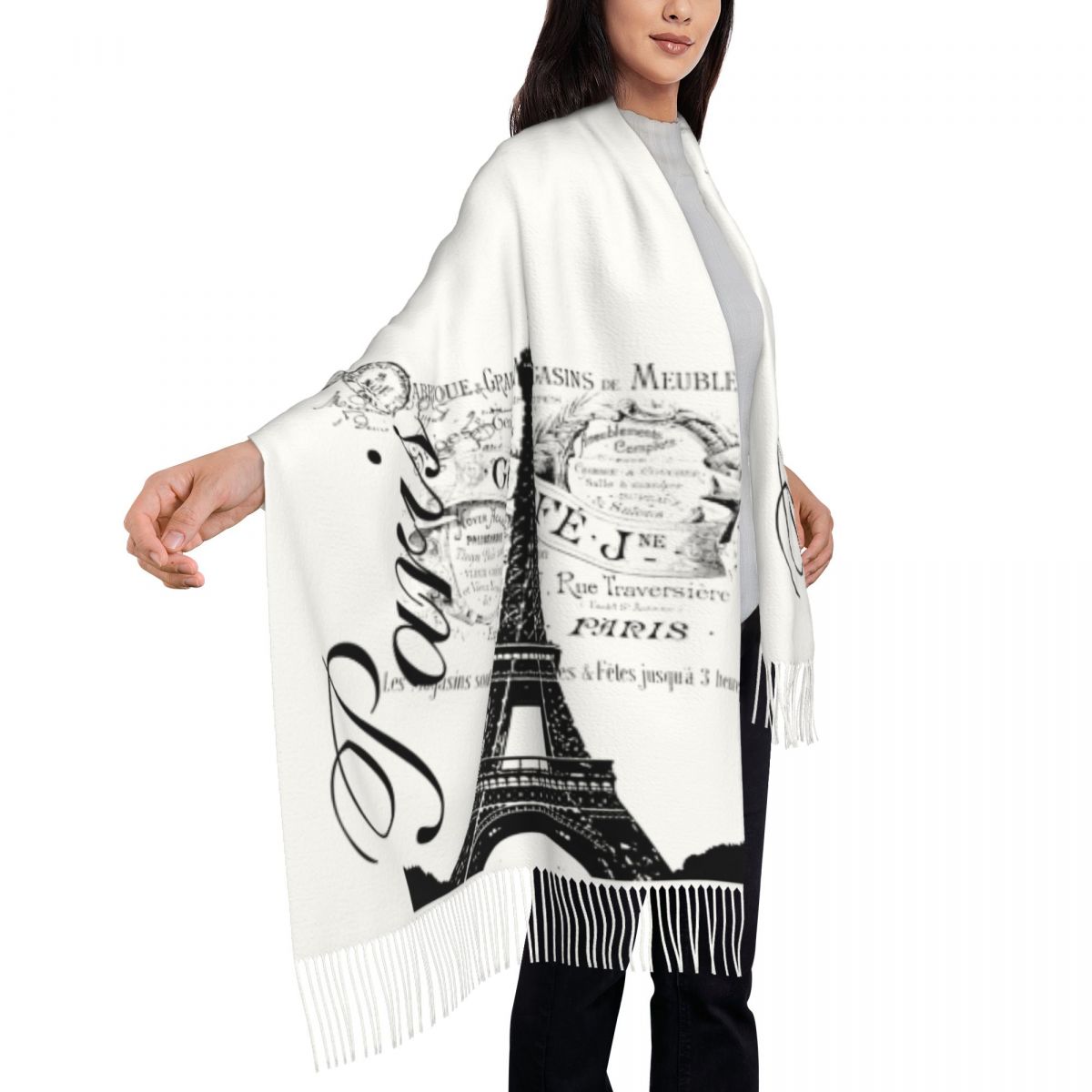 مخصص مطبوعة خمر برج ايفل وشاح  - مراجعة Vintage Fashion In Paris وسعره