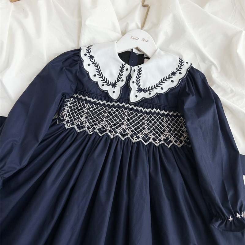 فستان بناتي طويل الأكمام مطرز  - مراجعة Vintage Fashion La وسعره